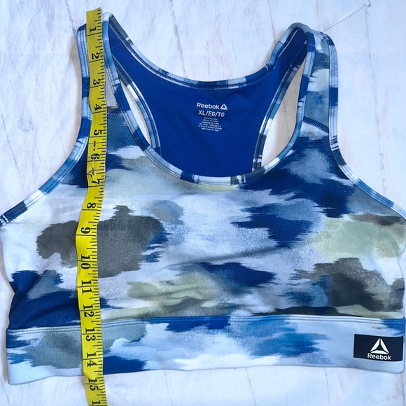 NWOT Women’s XLarge Reebok Blue Camo Padded Sports Bra - Picture 8 of 10